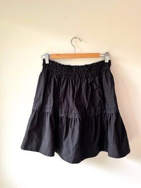 Maeve by Anthropologie Black Tiered Smocked Waist Miniskirt - M